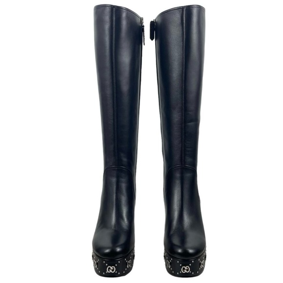 GUCCI ⭐️BNWT⭐️ “Charlotte" Studded Knee-High Platform Boots - Picture 3 of 15